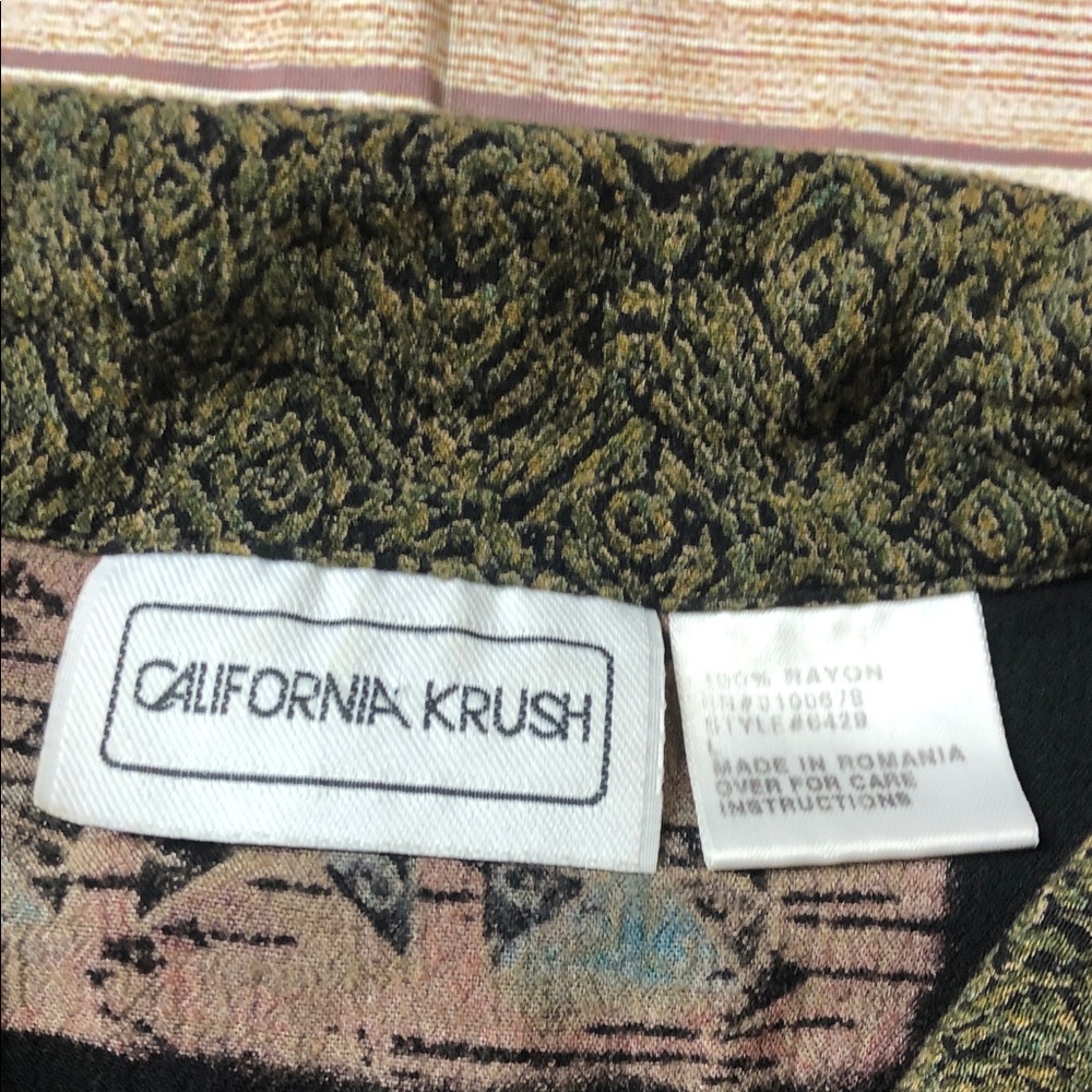 Vintage California Krush Patterned Button Down Sh… - image 2